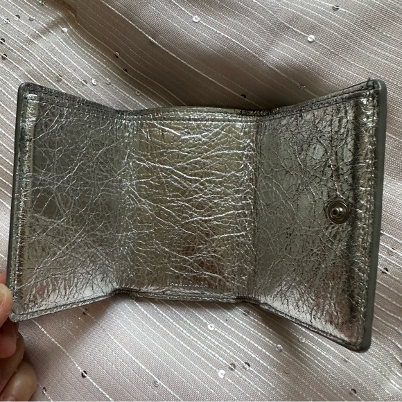 EUC Balenciaga Silver Leather Bifold Wallet Made in Italy - Picture 5 of 10
